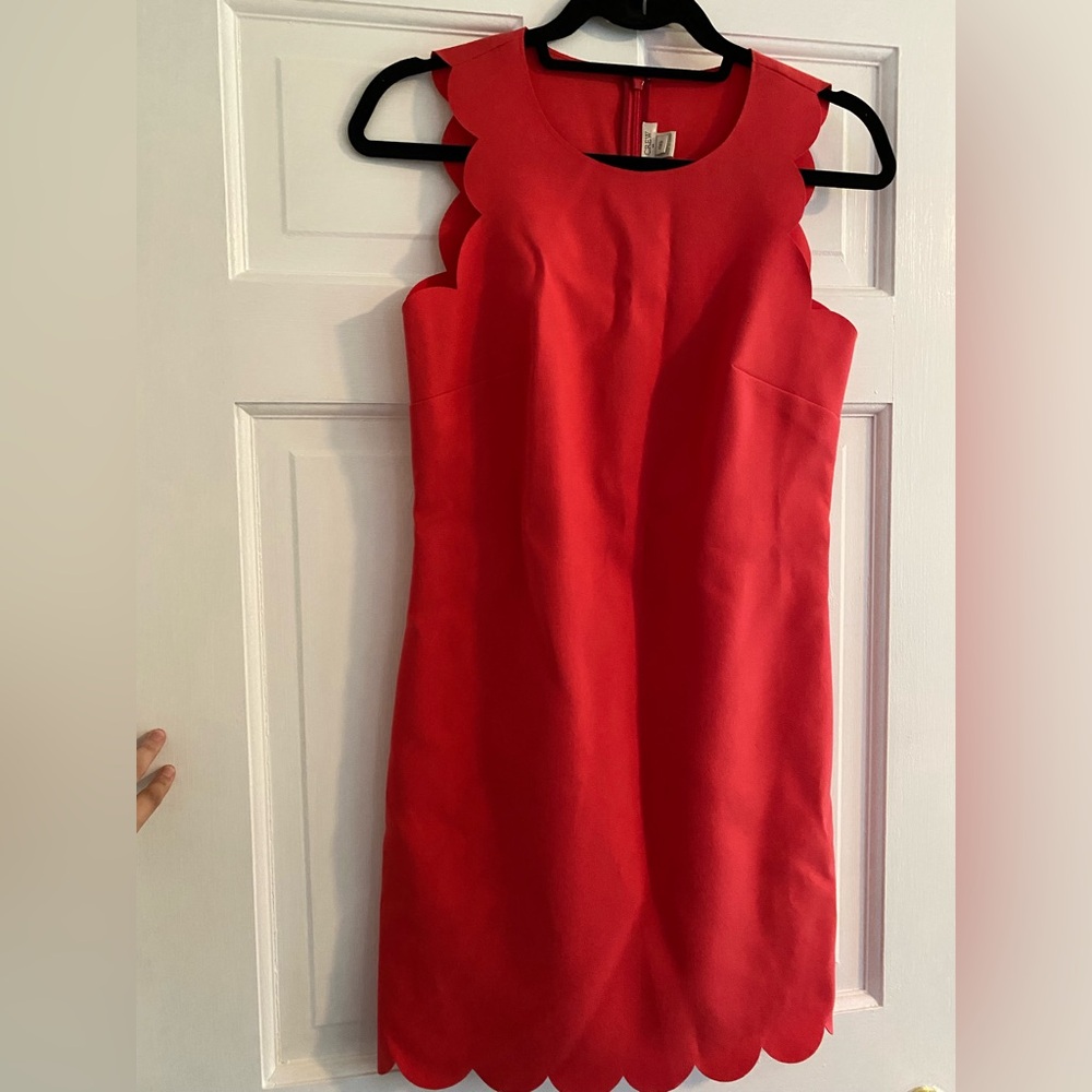NWT J. Crew Scalloped Coral Shift Dress size 00